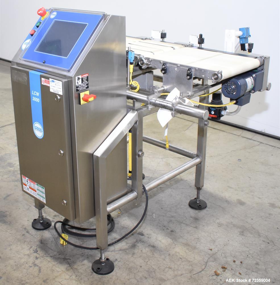 Used Loma LCW-3000 Belt Checkweigher with Reject. Up to 6.6 lbs capacity.